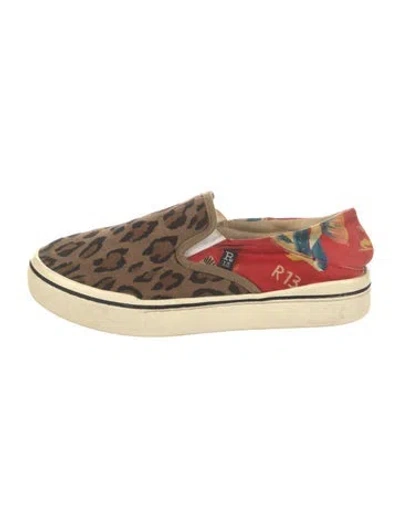 Pre-owned R13 Canvas Animal Print Sneakers In Multi
