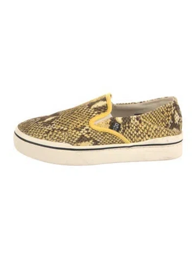Pre-owned R13 Canvas Animal Print Sneakers In Yellow