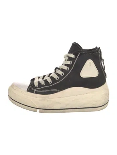 Pre-owned R13 Canvas Colorblock Pattern Sneakers In Black