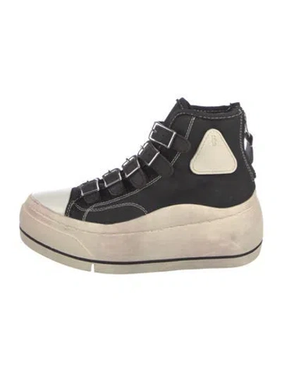 Pre-owned R13 Canvas Colorblock Pattern Sneakers In Black
