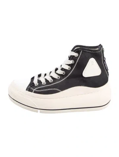 Pre-owned R13 Canvas Colorblock Pattern Sneakers In Black