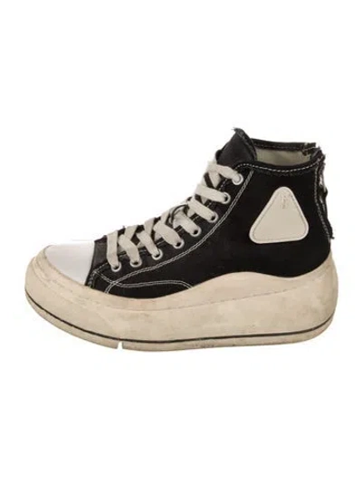 Pre-owned R13 Canvas Colorblock Pattern Sneakers In Black