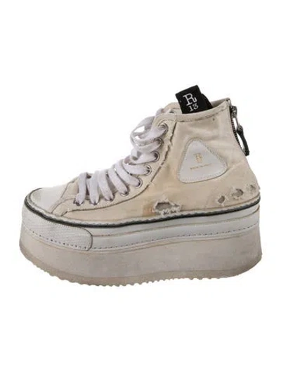Pre-owned R13 Canvas Distressed Accents Chunky Sneakers In Neutrals