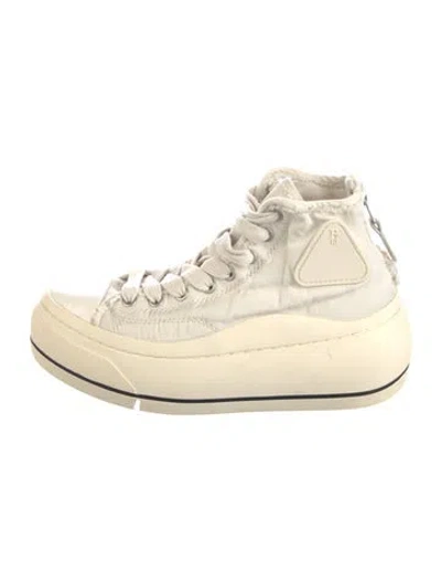 Pre-owned R13 Canvas Distressed Accents Sneakers In Neutral