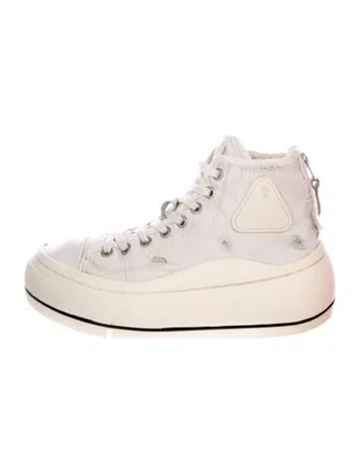 Pre-owned R13 Canvas Distressed Accents Sneakers In Neutral