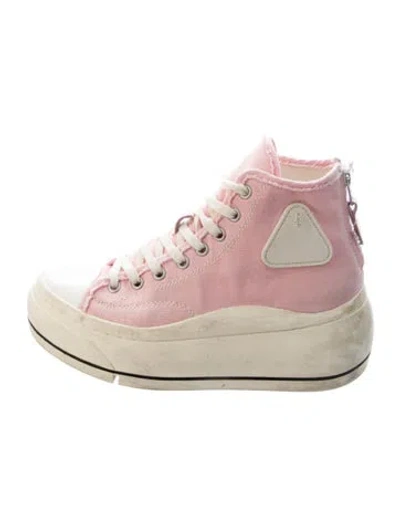 Pre-owned R13 Canvas Distressed Accents Sneakers In Pink