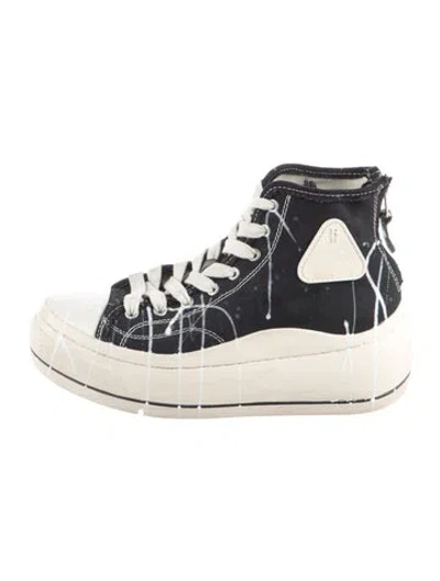 Pre-owned R13 Canvas Graphic Print Chunky Sneakers In Black