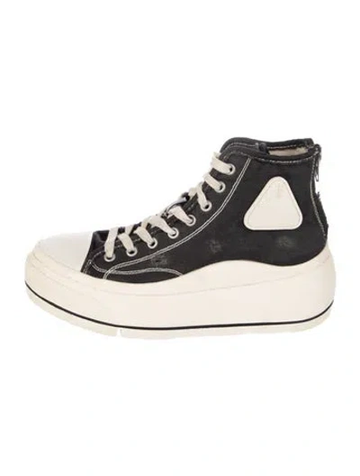 Pre-owned R13 Canvas Graphic Print Chunky Sneakers In Black