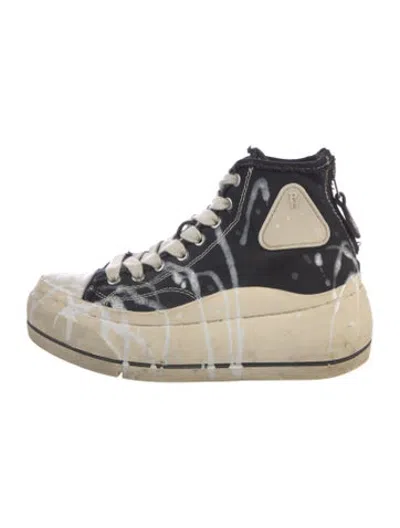 Pre-owned R13 Canvas Printed Sneakers In Black