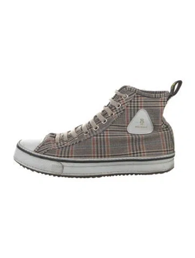 Pre-owned R13 Canvas Printed Sneakers In Brown