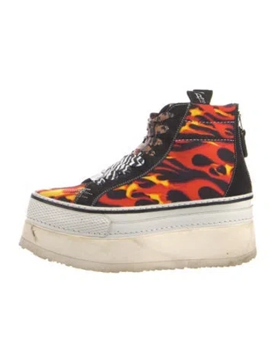 Pre-owned R13 Canvas Printed Sneakers In Multi