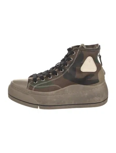 Pre-owned R13 Canvas Printed Sneakers In Neutral