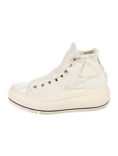 Pre-owned R13 Canvas Raw-edge Trim Chunky Sneakers In Neutral