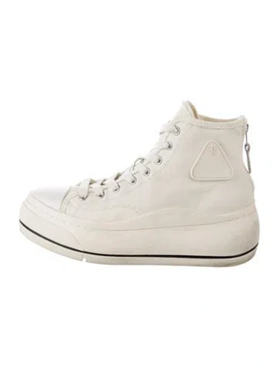 Pre-owned R13 Canvas Raw-edge Trim Chunky Sneakers In Neutrals