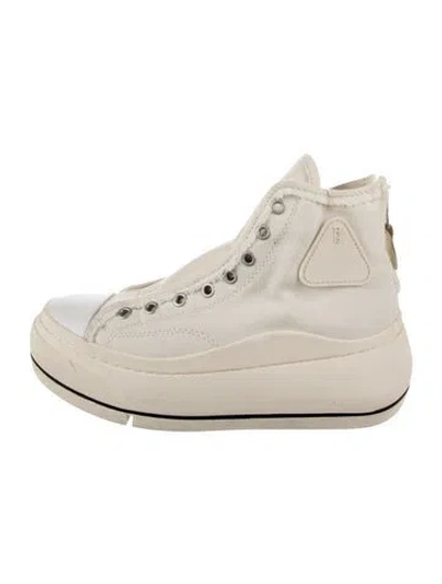 Pre-owned R13 Canvas Raw-edge Trim Chunky Sneakers In Neutrals