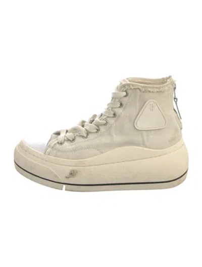 Pre-owned R13 Canvas Raw-edge Trim Sneakers In Neutrals