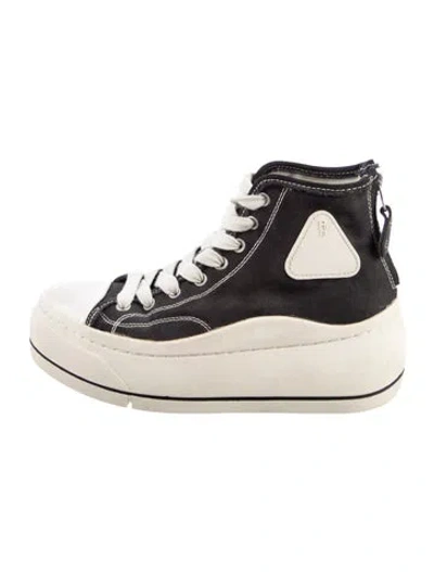 Pre-owned R13 Canvas Wedge Sneakers In Black