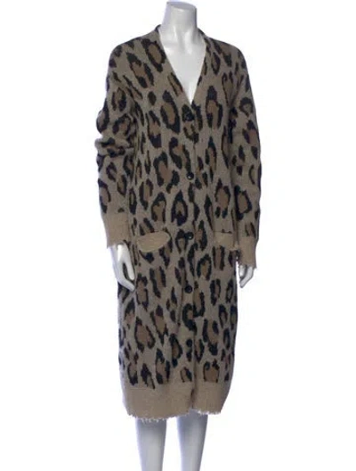 Pre-owned R13 Cashmere Animal Print Sweater