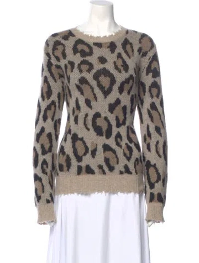 Pre-owned R13 Cashmere Animal Print Sweater In Brown
