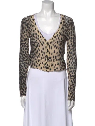 Pre-owned R13 Cashmere Animal Print Sweater In Brown