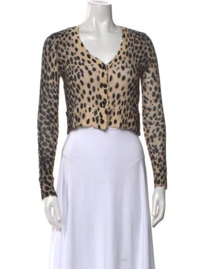 Pre-owned R13 Cashmere Animal Print Sweater In Brown