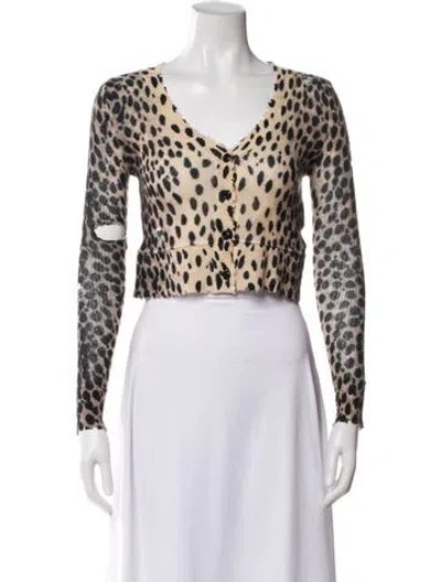 Pre-owned R13 Cashmere Animal Print Sweater In Brown