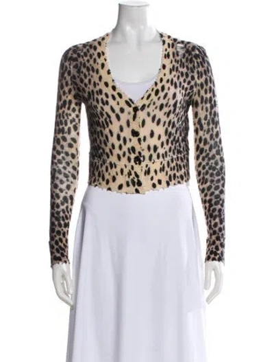 Pre-owned R13 Cashmere Animal Print Sweater In Brown
