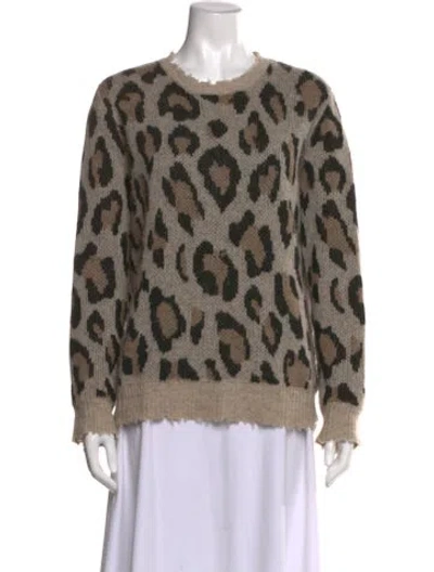 Pre-owned R13 Cashmere Animal Print Sweater In Brown