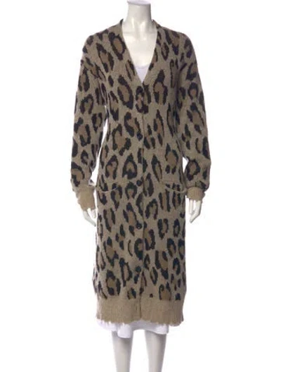 Pre-owned R13 Cashmere Animal Print Sweater In Brown