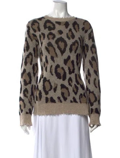 Pre-owned R13 Cashmere Animal Print Sweater In Brown/neutrals