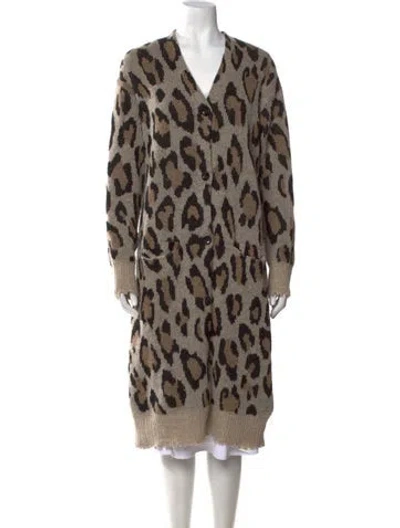 Pre-owned R13 Cashmere Animal Print Sweater In Neutral