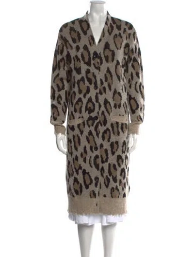 Pre-owned R13 Cashmere Animal Print Sweater In Neutral