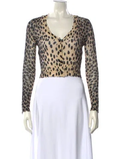 Pre-owned R13 Cashmere Animal Print Sweater In Neutral