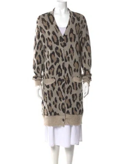 Pre-owned R13 Cashmere Animal Print Sweater In Neutral