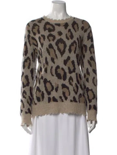 Pre-owned R13 Cashmere Animal Print Sweater In Neutral