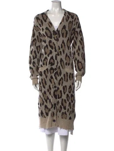 Pre-owned R13 Cashmere Animal Print Sweater In Neutral