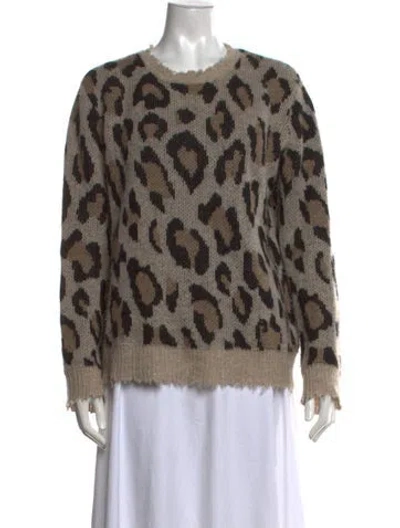 Pre-owned R13 Cashmere Animal Print Sweater In Neutrals