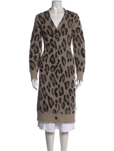 Pre-owned R13 Cashmere Animal Print Sweater In Neutrals