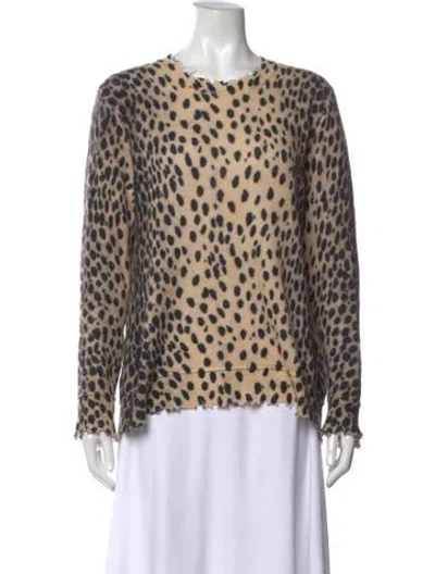 Pre-owned R13 Cashmere Animal Print Sweater In Neutrals