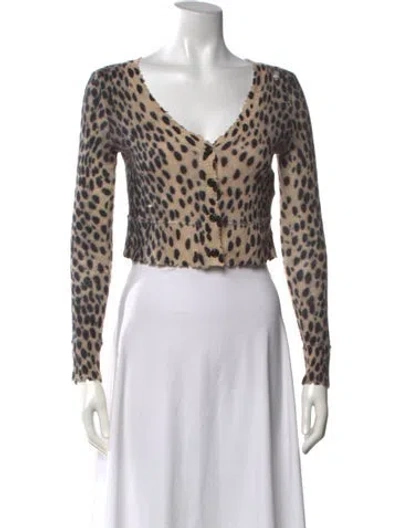 Pre-owned R13 Cashmere Animal Print Sweater In Neutrals