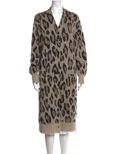 Pre-owned R13 Cashmere Animal Print Sweater In Neutrals