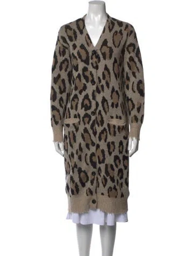 Pre-owned R13 Cashmere Animal Print Sweater In Neutrals