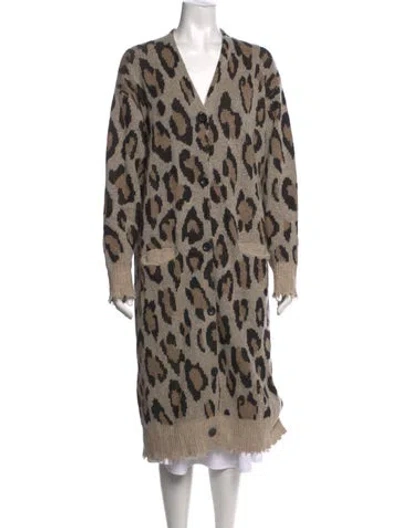 Pre-owned R13 Cashmere Animal Print Sweater In Neutrals