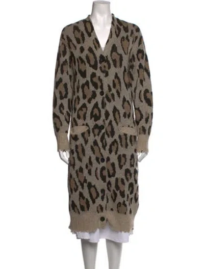 Pre-owned R13 Cashmere Animal Print Sweater In Neutrals