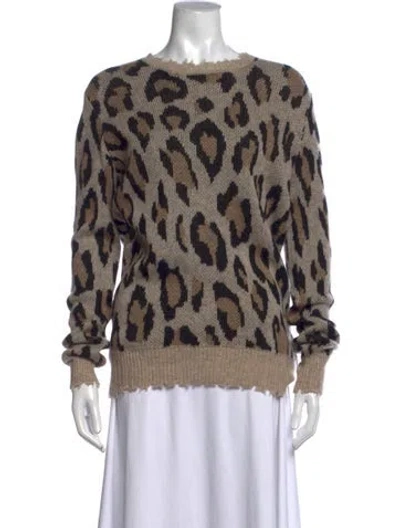 Pre-owned R13 Cashmere Animal Print Sweater In Neutrals