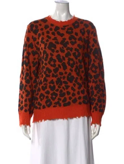 Pre-owned R13 Cashmere Animal Print Sweater In Orange