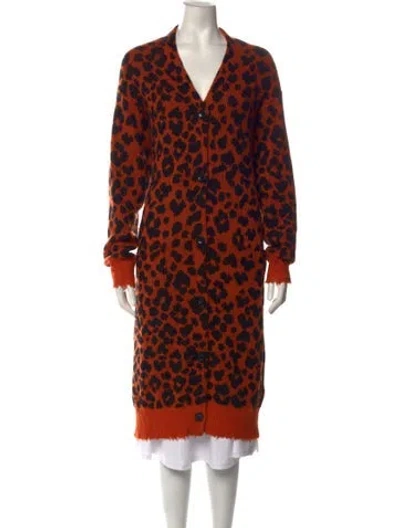 Pre-owned R13 Cashmere Animal Print Sweater In Orange