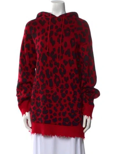 Pre-owned R13 Cashmere Animal Print Sweater In Red