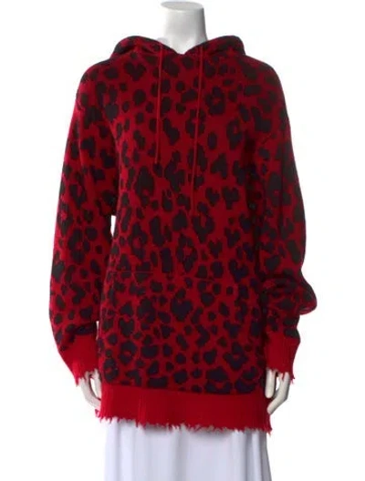 Pre-owned R13 Cashmere Animal Print Sweater In Red