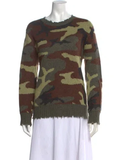 Pre-owned R13 Cashmere Camouflage Print Sweater In Green